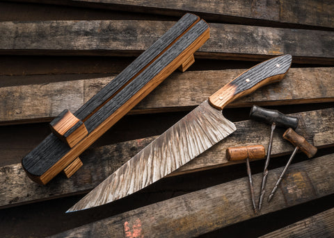 Barrel Stave Chef's Knife - Made From Bourbon Barrels